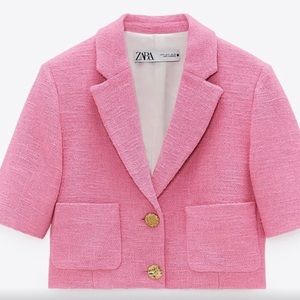 Zara Pink Tweed Suit nwt size xl
